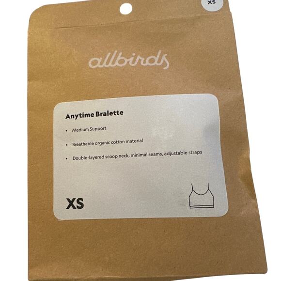 ALLBIRDS Organic Cotton Anytime Bralette Light Gray Size XS New - Picture 2 of 4